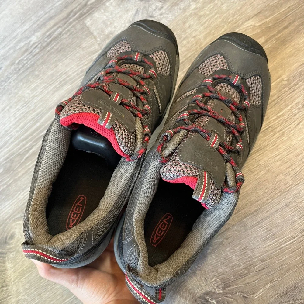 Keen Voyageur Gray Pink Leather Mesh Hiking Shoes Womens 10 1011280